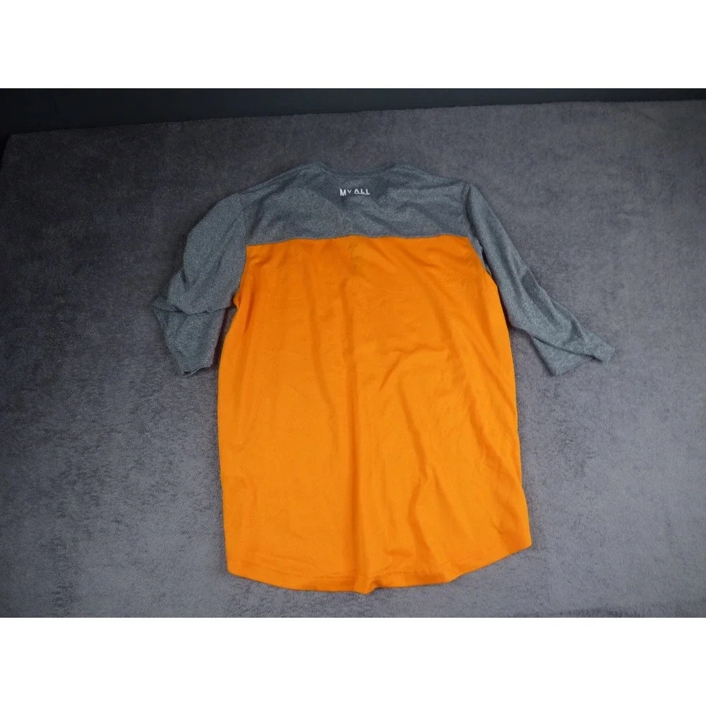 Nike Tennessee Volunteers Mens Large Orange Gray Dri-FIT Henley 3/4 Sleeve Shirt